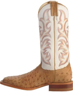 Justin Men's AQHA Full Quill Ostrich Western Boots - Broad Square Toe -Walk The West Sales 066710 22 LT
