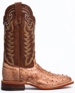 Tony Lama Men's San Saba Vintage Full Quill Ostrich Western Boots - Broad Square Toe -Walk The West Sales 066814 7012 P2