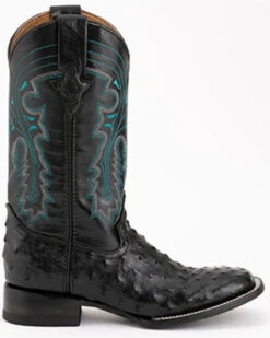 Ferrini Men's Full-Quill Ostrich Embroidered Western Boots - Broad Square Toe -Walk The West Sales 066845 89 P2