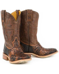 Tin Haul Men's The Gambler Card Shuffle Sole Western Boots - Broad Square Toe -Walk The West Sales 2000230300 200 P1