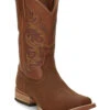 Justin Men's Cowman Cognac Western Boots - Broad Square Toe -Walk The West Sales 2000292197 235 P1