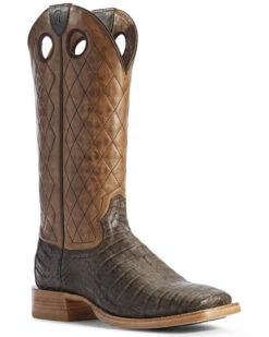 Ariat Men's Brown Caiman Belly Western Boots - Broad Square Toe -Walk The West Sales 2000294327 200 P1