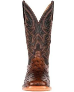 Durango Men's Brown Exotic Full-Quill Ostrich Western Boots - Square Toe -Walk The West Sales 2000315552 201 P4
