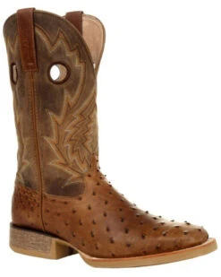 Durango Men's Rebel Full-Quill Ostrich Western Boots - Square Toe -Walk The West Sales 2000333490 200 P1