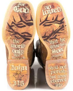 Tin Haul Men's John 3:16 Western Boots - Square Toe