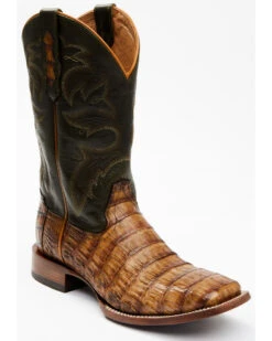 Cody James Men's Brown Exotic Caiman Tail Skin Western Boots - Broad Square Toe -Walk The West Sales 2000339009 200 P1