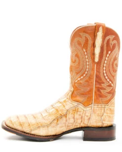 Dan Post Men's Tan Caiman Belly Western Boots - Broad Square Toe -Walk The West Sales 2000344179 280 P3