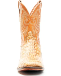 Dan Post Men's Tan Caiman Belly Western Boots - Broad Square Toe -Walk The West Sales 2000344179 280 P4