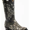 Corral Men's Exotic Python Skin Inlay Western Boots - Snip Toe -Walk The West Sales 2000345254 944 P1