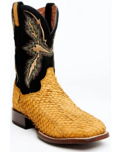Dan Post Men's Exotic Sea Bass Skin Western Boots - Broad Square Toe -Walk The West Sales 2000349222 200 P1