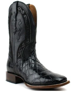 El Dorado Men's Scallop American Alligator Exotic Western Boot - Broad Square Toe -Walk The West Sales 2000355176 001 P1