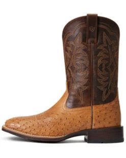 Ariat Men's Ranger Smooth Full Quill Ostrich Night Life Ultra Western Boot - Broad Square Toe -Walk The West Sales 2000356437 200 P2