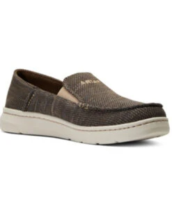 Ariat Men's Heather Brown Hilo 360 Canvas Slip-On Casual Shoe - Moc Toe -Walk The West Sales 2000356449 200 P1