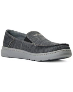 Ariat Men's Heather Brown Charcoal 360 Canvas Slip-On Casual Shoe - Moc Toe -Walk The West Sales 2000356450 022 P1