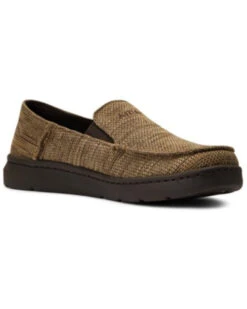 Ariat Men's Heather Tan Hilo 360 Canvas Slip-On Casual Shoe - Moc Toe