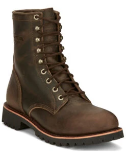 Chippewa Men's Wood Classic 2.0 8" Lace-Up Soft Work Boots - Round Toe -Walk The West Sales 2000359743 234 P1