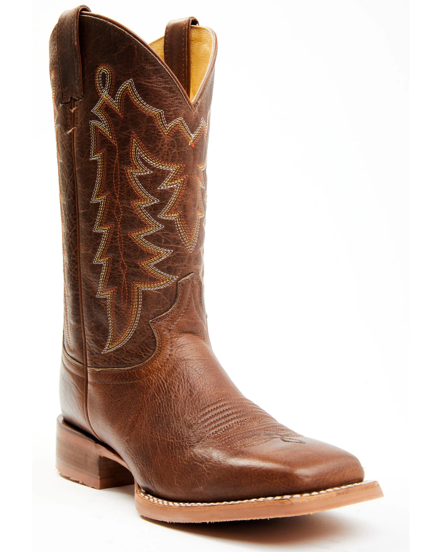 Justin Men's Carsen Camel Brown Cowhide Performance Leather Western Boots - Square Toe 3 Justin Men's Carsen Camel Brown Cowhide Performance Leather Western Boots - Square Toe