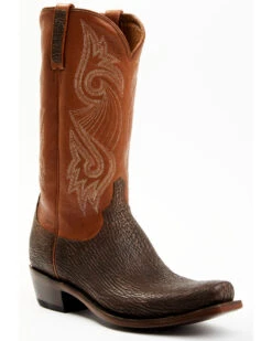 Lucchese Men's Exotic Shark Cowhide Western Boots - Square Toe -Walk The West Sales 2000364797 200 P1