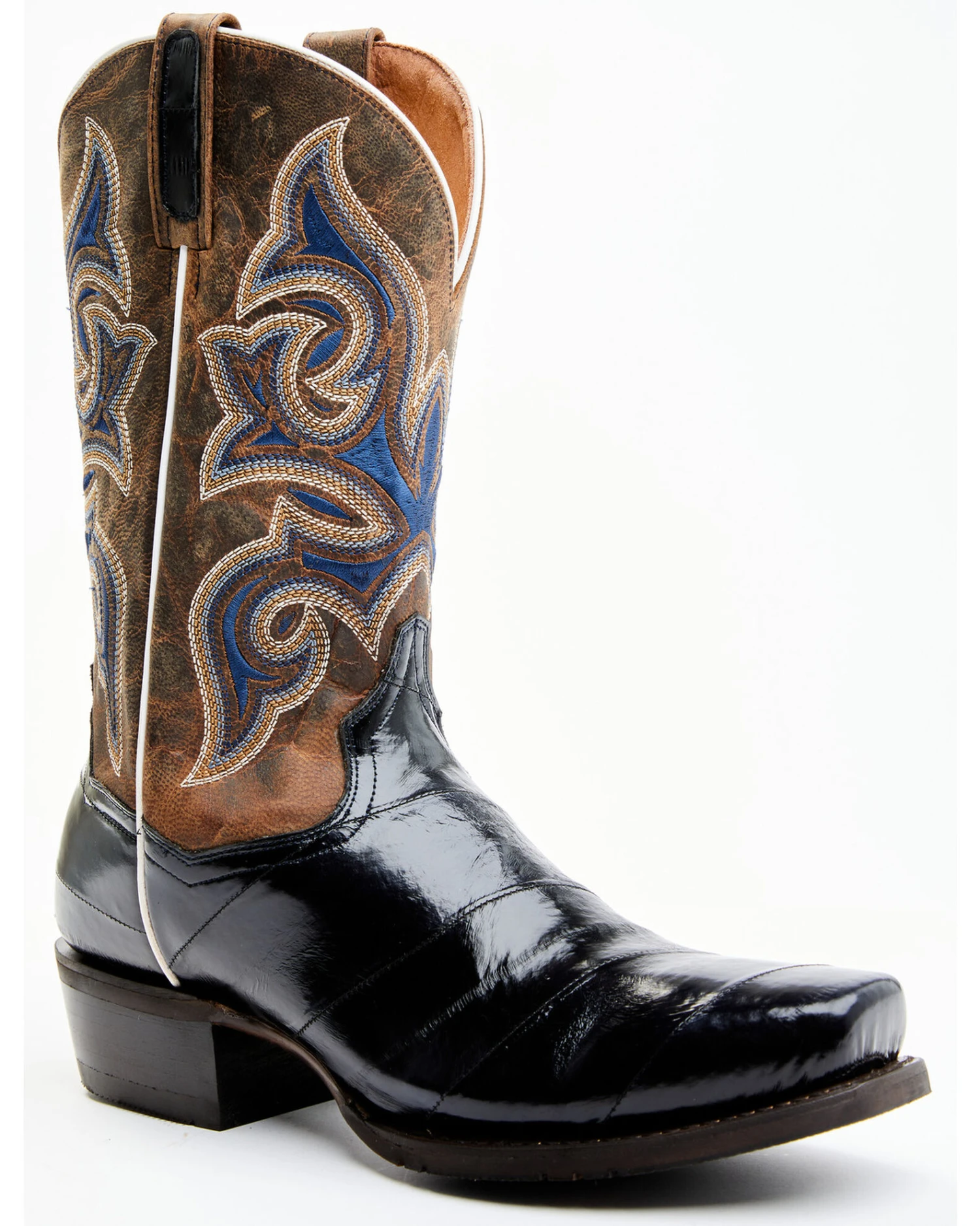 Dan Post Men's Eel Exotic Blue Western Boots - Square Toe 9 Dan Post Men's Eel Exotic Blue Western Boots - Square Toe - Image 7