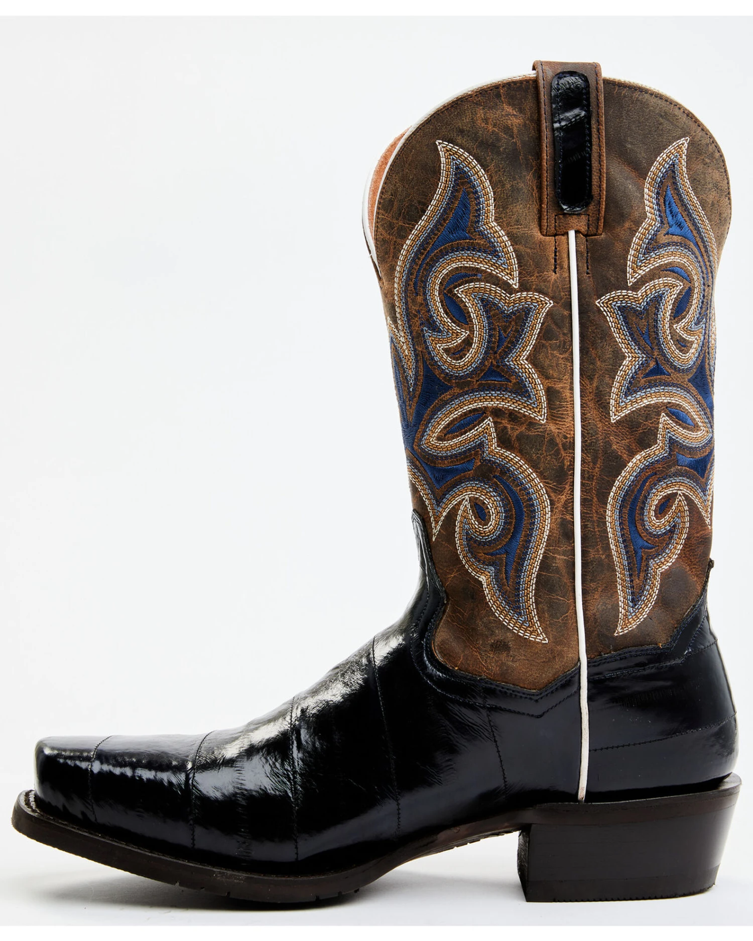 Dan Post Men's Eel Exotic Blue Western Boots - Square Toe 6 Dan Post Men's Eel Exotic Blue Western Boots - Square Toe - Image 4