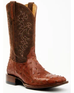 Cody James Men's Brandy Genuine Ostrich Exotic Western Boots - Broad Square Toe -Walk The West Sales 2000371858 600 P1