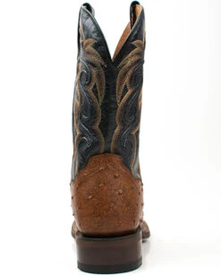 Dan Post Men's 11" Bay Apache Hand Quill Ostrich Exotic Western Boots - Broad Square Toe -Walk The West Sales 2000381789 201 P5