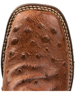 Dan Post Men's 11" Bay Apache Hand Quill Ostrich Exotic Western Boots - Broad Square Toe -Walk The West Sales 2000381789 201 P6