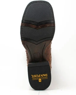 Dan Post Men's 11" Bay Apache Hand Quill Ostrich Exotic Western Boots - Broad Square Toe -Walk The West Sales 2000381789 201 P7