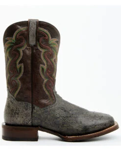 Dan Post Men's Hand Ostrich Quill Western Boots - Broad Square Toe -Walk The West Sales 2000381790 020 P2