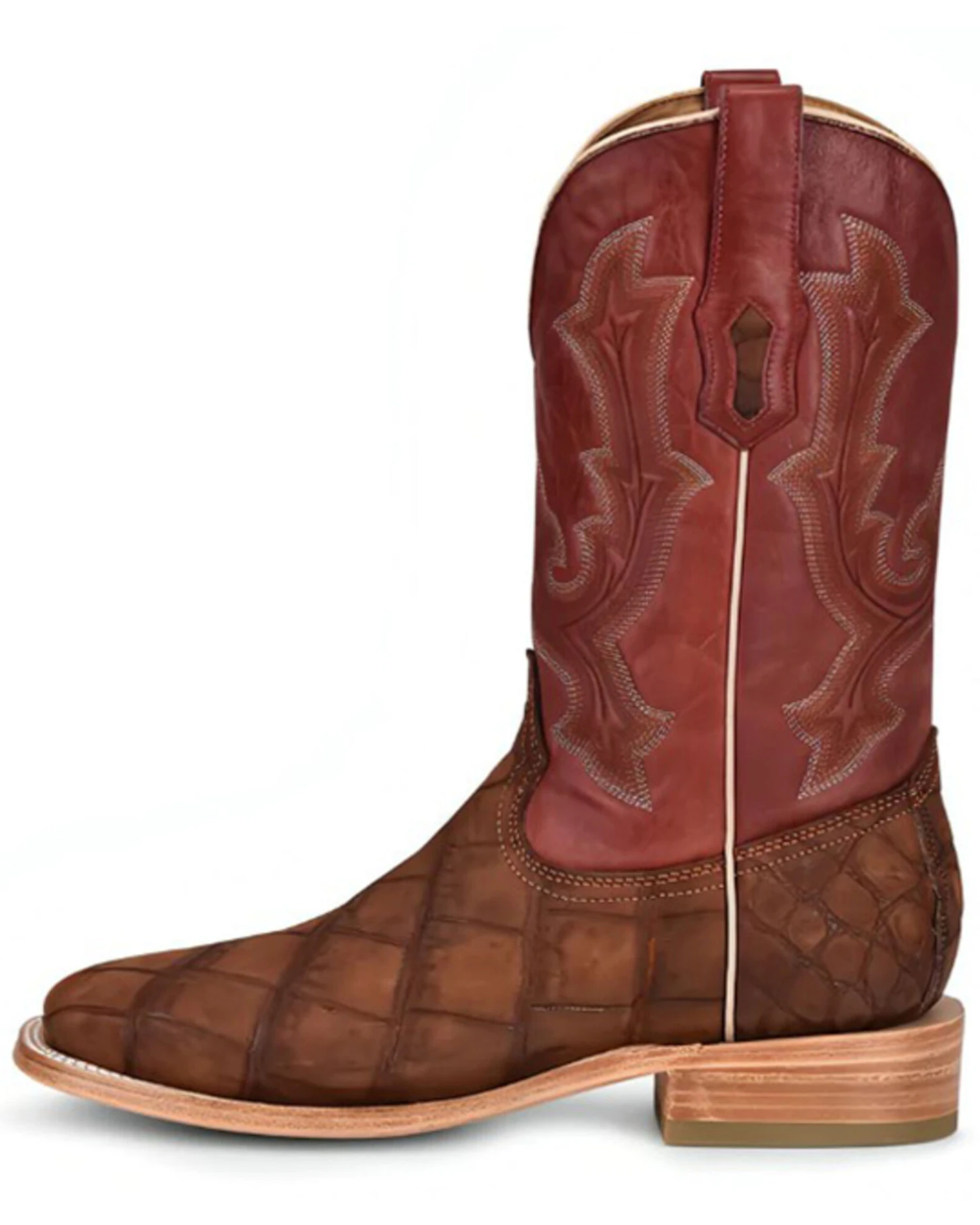 Corral Men's Exotic Alligator Embroidered Western Boots - Broad Square Toe 3 Corral Men's Exotic Alligator Embroidered Western Boots - Broad Square Toe